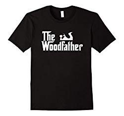 Mens The Wood Father Funny Woodworking Carpenter T Shirt Gift Medium Black