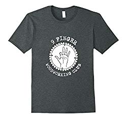 Mens Woodworking T Shirt 9 Fingers Father's Day Gift Large Dark Heather