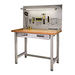 Seville Classics (UHD20247B) UltraHD Lighted Workbench (48L x 24W x 65.5H Inches) Stainless Steel