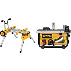 DEWALT DW7440RS Rolling Saw Stand with 10-Inch Compact Job Site Table Saw with Site-Pro Modular Guarding System