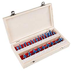 Router Bit Set- 24 Piece Kit with ¼” Shank and Wood Storage Case By Stalwart (Woodworking Tools for Home Improvement and DIY)