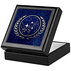 CafePress - STARTREK UFP STONE - Keepsake Box, Finished Hardwood Jewelry Box, Velvet Lined Memento Box