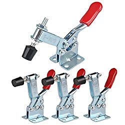 E-TING 4Pcs Hand Tool Toggle Clamp 201B Antislip Red Horizontal Clamp 201-B Quick Release Tool