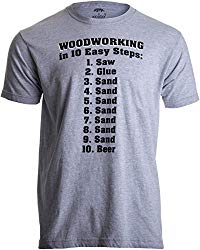 10 Easy Steps of Woodworking | Funny Wood Working Worker Tool Saw Humor T-Shirt-(Adult,XL)