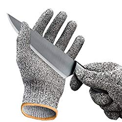 Cut Resistant Gloves / Cut Gloves - Cutting Gloves for Pumpkin Carving, Wood Carving, Meat Cutting and Oyster Shucking - Cut Proof Gloves with Level 5 Protection (Small, Medium, Large, Extra Large)