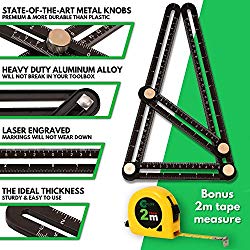 CIELOX Precision Multi Angle Finder Ruler with Tape Measure for Woodworking, Tiling and Bricklaying