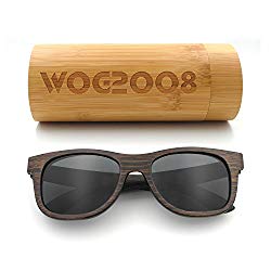 Polarized Bamboo Sunglasses Mens Womens Lightweight Wood Wayfarer Shades that Floats