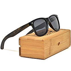 Ebony Wood Wayfarer Sunglasses For Men & Women with Polarized Lenses