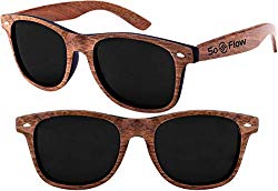 Black Polarized Walnut Wood Sunglasses Wooden Wayfarer - For Men & Women - UV400