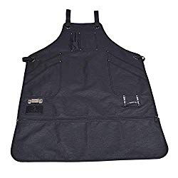 Premium Apron with Unique Side Pockets, for Blacksmith Woodworking Ironworker - Metal Buckle, Metal Tape and Hammer Holders, Guaranteed Fit, Adjustable Back, Breathable, Highest Quality