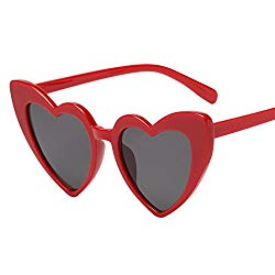 Cinhent Sunglasses Women Retro Heart-Shaped Shades Integrated UV Sport Eyewear (D)