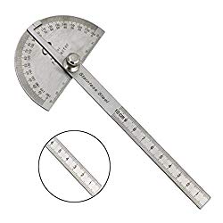 Template Tool, Inkach Stainless Steel Angle Woodworking 180 Degree Measurement Protractor Ruler 10cm