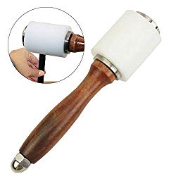 Carving Mallet Wooden Handle Nylon Hammer Leathercraft Carving Hammer Sew Leather Cowhide Tool Kit (14-Ounce)