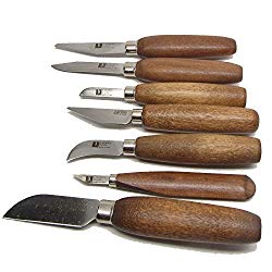 R Murphy 7 Piece Complete Shoe Knife Craft Wood Carving Set Bundle Commercial-Grad Wood-working Knives Kit