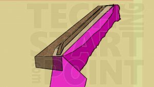 En el esquema de bloque de madera atornillado, el fieltro se une con grapas al bloque de madera que se une al riel mediante tornillos.