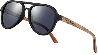 Lentes de sol polarizados de madera de aviador, estilo de diseñador, para hombres y mujeres, cumpleaños, regalos de Navidad