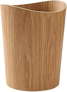 Basurero de madera de 2.3 galones para el hogar u oficina, papelera redonda de madera natural de estilo japonés, ligero, resistente para debajo del escritorio, cocina, dormitorio, estudio, hotel o
