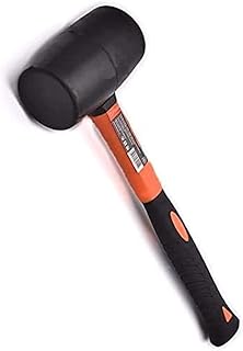 Edward Tools Martillo de mazo de goma de 16 onzas – Cabezal de martillo de goma duradero y ecológico para camping, pisos, estacas de tienda, carpintería, tareas de soplado suave sin daños, mango de