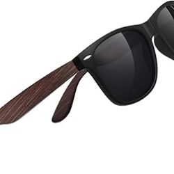 Lentes de sol polarizados para hombres y mujeres con patillas de madera, lentes retro oscuras para conducir, pescar, protección UV400