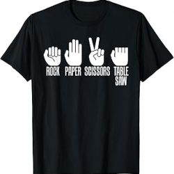 Carpinteros Camisa Rock Paper Scissor Table Saw Camiseta del Día del Padre, Negro -