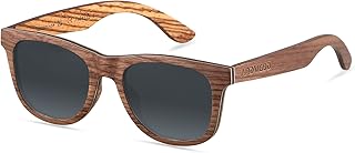 ANDWOOD Gafas de sol de madera polarizadas para hombres y mujeres, protección UV, gafas de sol de madera de bambú