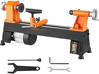 VEVOR Torno de madera de sobremesa, 10 pulgadas x 18 pulgadas, 0.5 HP 370 W, máquina de torneado de madera de potencia de 5 velocidades variables 780/1320/1920/2640/3840 RPM con llaves de inyección de