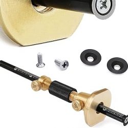Kit de medidor de marcado de ruedas: 2 ruedas de corte adicionales, cabezal de tope de rollo, micro ajustador, regla imperial métrica, herramienta de marcador de latón de 7 pulgadas para carpintería