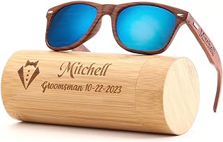 Personalized Wooden Unisex Sunglasses UV400, Groomsmen Gifts, Bridesmaid Gifts, Mens Gift, Gift for Her