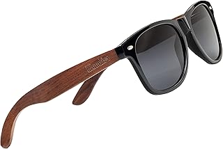 Woodies Gafas de sol de madera polarizadas con funda de gafas de sol de bambú gratis para hombres y mujeres | 100% protección UVA/UVB