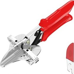 GARTOL Tijeras de inglete de trinquete para corte angular, manualidades, moldeo de zapatos y herramienta de corte redondo de un cuarto, cortador de ingletes, ajuste a 45-135 grados, herramienta manual