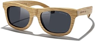 MERRY'S Gafas de sol polarizadas de madera para hombre 100% UV vintage Eyewear S5140