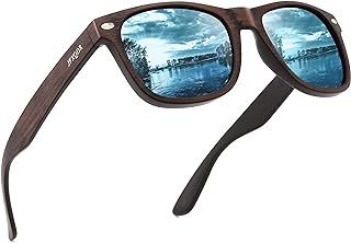 Gafas de sol polarizadas de madera de imitación para hombres y mujeres, gafas de sol cuadradas de bambú retro protección UV400 RFS8203