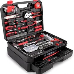 KingTool Kit de herramientas de reparación del hogar de 325 piezas, juego de herramientas de reparación general de hogar/automóvil, caja de herramientas con cajón, kit de herramientas general para el