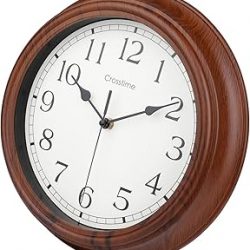 Reloj de pared retro de grano de madera, funciona con pilas, silencioso, sin tictac, decorativo, vintage, para cocina, sala de estar, baño, dormitorio, 12 pulgadas, regalos de inauguración de la casa