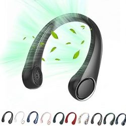 Ventilador de cuello portátil, ventilador sin aspas manos libres, ventilador personal de enfriamiento de 360°, ventilador silencioso portátil para exteriores e interiores, regalos de cumpleaños para