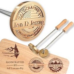 Terwex Hierro de marca para madera – Hierro de marca de madera personalizado – Sello de madera duradero – Sello de logotipo de metal para alimentos de cuero – Regalos personalizados para amantes de la