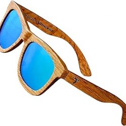 Gafas de sol de madera | Polarizadas | Marco de madera vintage | 100% protección UVA/UVB | Funda de bambú | Hombres y mujeres