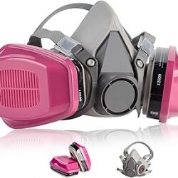 Máscara respiradora con filtros 60921: Respirador de media cara Máscara de gas reutilizable para pintura en aerosol Máscara de polvo de resina epoxi química para construcción Vapor orgánico