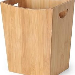 MOOACE Basurero pequeño de 2 galones con asas, cesta de basura rectangular para baño, sala de estar, oficina, cocina