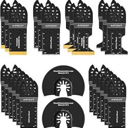 26 hojas de sierra oscilantes de titanio multiherramienta para madera, plásticos, juego de cuchillas oscilantes de metal, compatible con Rockwell Ridgid Ryobi Milwaukee Chicago Craftsman