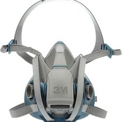 3M Respirador reutilizable de medio rostro, diseño rugoso, Quick Latch, L, gris/verde azulado, 1