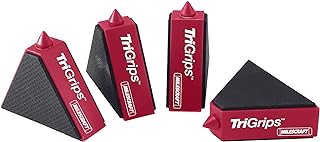Milescraft 1600 TriGrips - Pinzas triangulares de trabajo para galletas, para carpintería, pintura, elevación y nivelación, paquete de 4