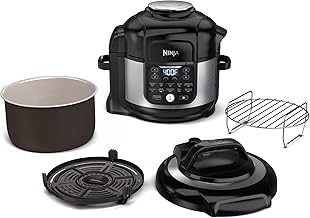 Ninja Foodi - Combo de olla a presión para freidora de aire 11 en 1 Pro de 6.5 cuartos de galón de capacidad, olla a presión y freidora de aire que vaporiza, cocina lenta y más con plato de 4.6