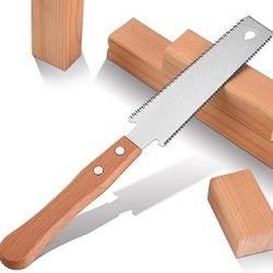 Sierra de mano pequeña para carpintería, hoja flexible de 6 pulgadas, doble filo, TPI 17/11, sierra de tracción para manualidades, pasatiempos, bricolaje, mango de madera antideslizante,