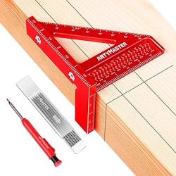 Regla cuadrada de medición multiángulo 3D de 3.8 pulgadas, WT102A herramientas de carpintería de alta precisión para trabajar la madera, herramientas de trabajo de madera cuadrada de carpintero de