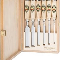 Kirschen 1101000 Juego de cinceles de 6 piezas en caja de madera