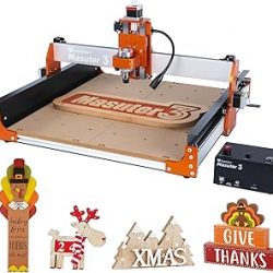 FoxAlien Máquina enrutadora CNC Masuter 3 con ruedas de acero, fresadora de grabado de 3 ejes, 15.75 x 15.75 x 3.74 pulgadas, área de trabajo para corte de tallado de nailon MDF acrílico de madera