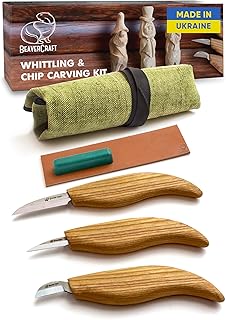 BeaverCraft Kit de tallado de madera S15, kit de tallado de madera para principiantes y niños, juego de cuchillos de tallado de madera, cuchillos de tallado de madera, herramientas de tallado