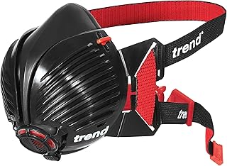 Trend Máscara antipolvo Air Stealth, media máscara con filtros HEPAC gemelos reemplazables para carpintería, construcción y trabajos de construcción