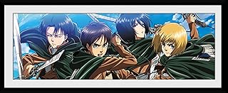 Attack on Titan Scouts - Impresión enmarcada de coleccionista de 12 x 30 pulgadas, impresiones artísticas de manga de anime para dormitorio, oficina, habitación, decoración de regalo